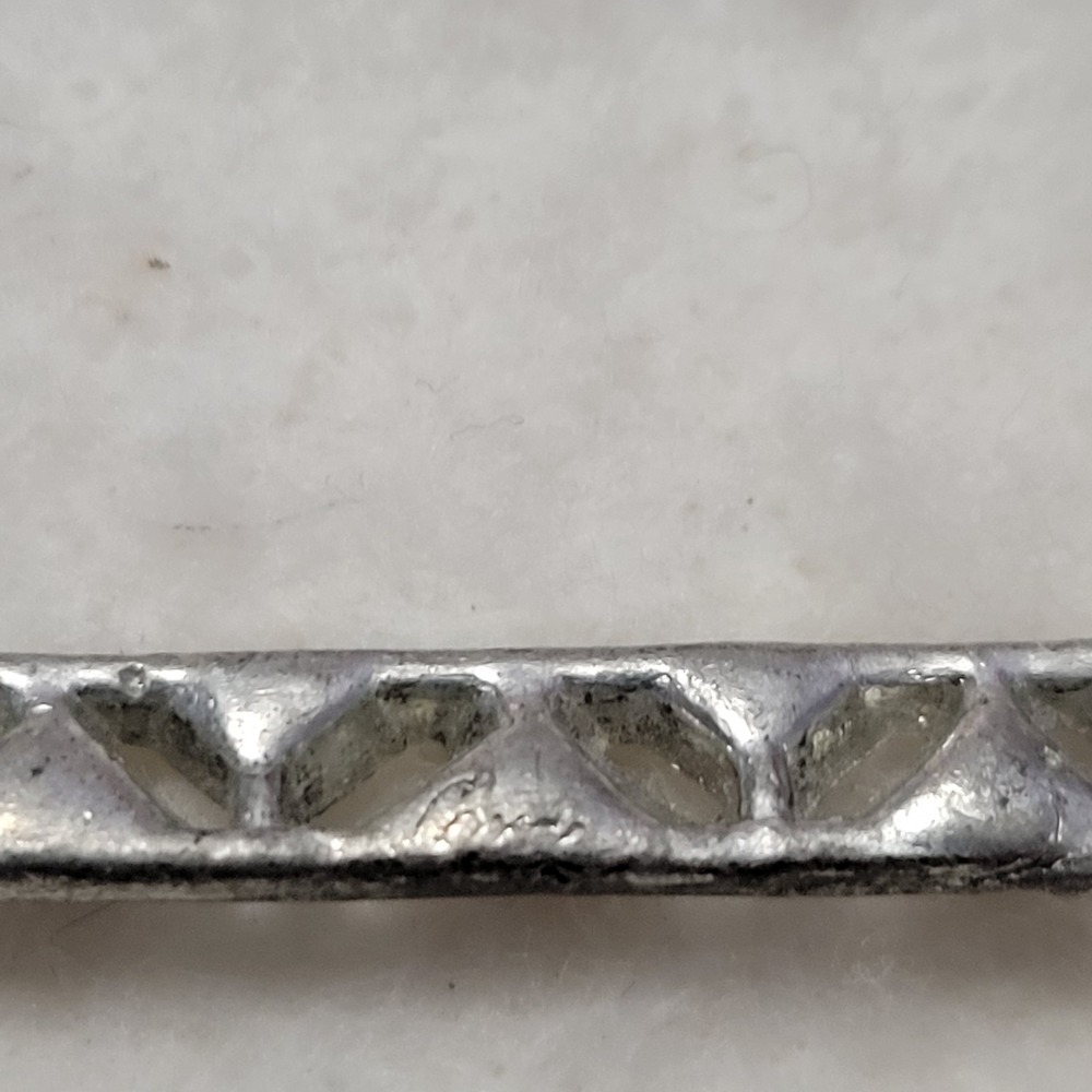 Vintage Antique CORO Signed Silver Tone Art Deco Rectangle Rhinestone 1.5" AS IS - Picture 3 of 6